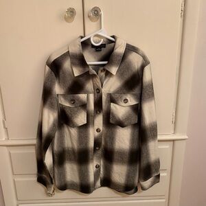 Sanctuary Black and White Plaid Top Medium